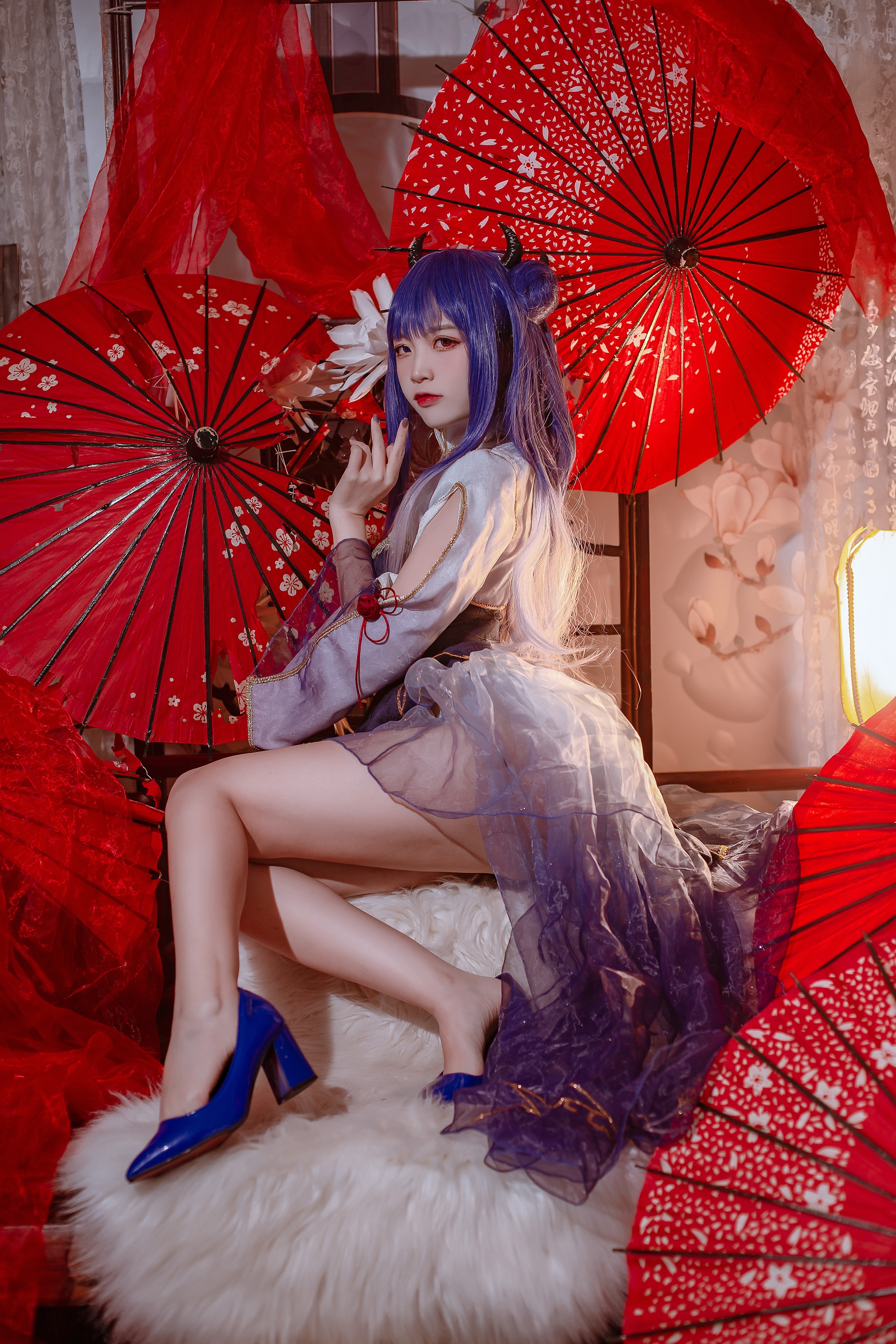 图片[1]-二佐Nisa – NO.118 二佐 碧蓝 伊吹旗袍 [29P]-XikXak
